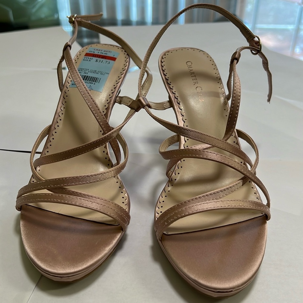 CHARTER CLUB
Merlot Strappy Slingback Dress Sandals, Size 7.5